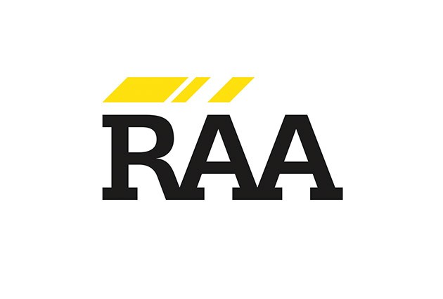 Ra r a letter logo design with creative cut Vector Image
